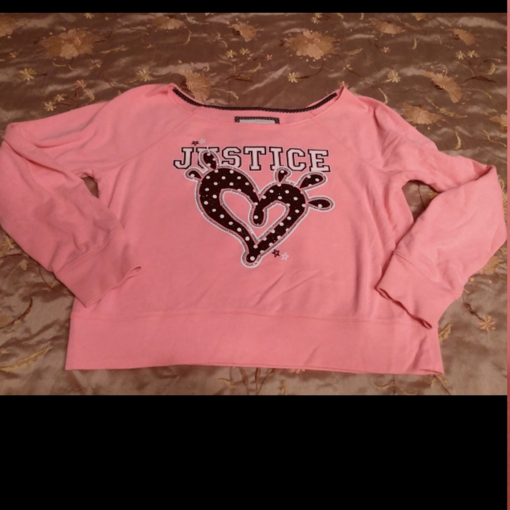 Justice Crop Top Shirt Girls Size XL 14/16  Pink